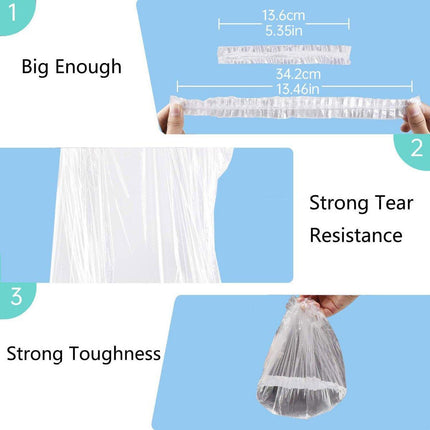 50pcs Transparent Shower Caps Individually Wrapped for Hotel Guesthouse Supplies