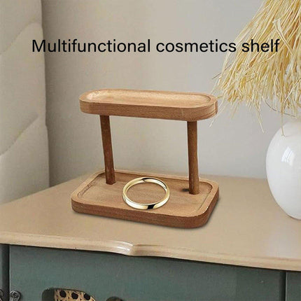Wooden Storage Rack Desktop Organizer for Jewelry Cosmetics Flower Dessert