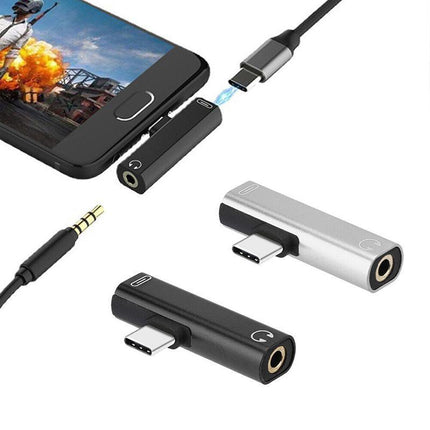 Up to 2 Type C to 3.5mm Audio Headphone Connector Earphone Adapter Aux Jack 1X2X - Aimall