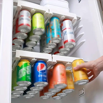 Refrigerator Hanging Drink Organizer Can Holder for Space Saving Kitchen Storage