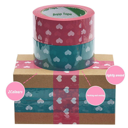 5pcs Cute Personality Packing Sealing Tape Adhesive Heart Design Colourful Glue