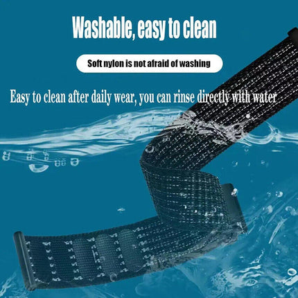 20mm Nylon Braided Sport Loop Velcro Watch Band Strap Compatible Replacement