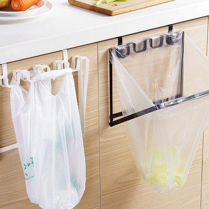 Wall Hanging Garbage Bag Shelf Hook Kitchen Storage Plastic Bag Hanger Rack Trash Bin