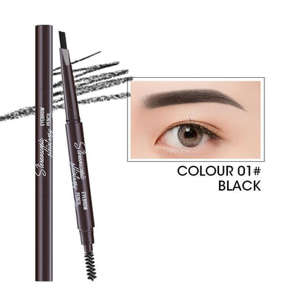 Eyebrow Pencil Dual-Ended Waterproof Retractable Slant Eye Makeup Cosmetic Tool - Aimall