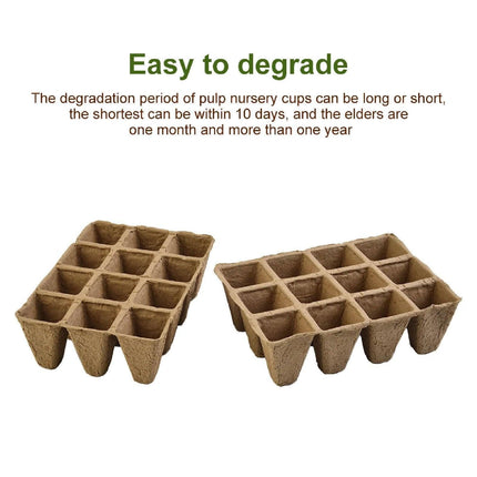 50pcs Disposable 12 Grid Seedling Tray Square Flowerpot Plug Starter Tray