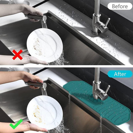 M Size Silicone Faucet Mat Kitchen Protector Faucet Absorbent Mat Sink Splash Guard - Aimall