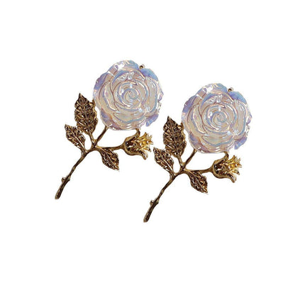Elegant Rose Retro Eardrops High-End Fashion Sense Women Vintage Earrings