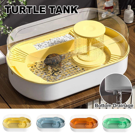 Small Turtle Feeding Tank Basin Aquarium Feeding Box for Turtles Reptiles