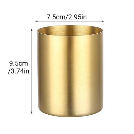 Stainless Steel Round Pen Holder Desk Organizer Stationery Storage for Office