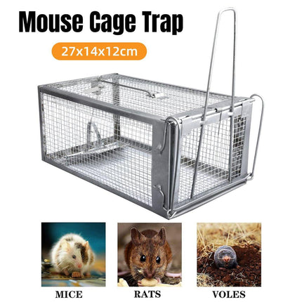 Humane Rat Trap Cage Live 1 Door Animal Catch Pest Rodent Mouse Bait Control Box