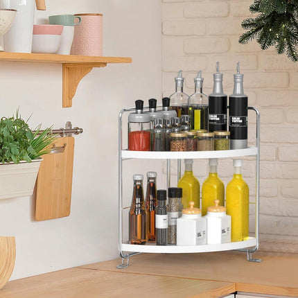 2 Tier Countertop Shelf Organizer Storage Rack for Kitchen Bathroom and Office