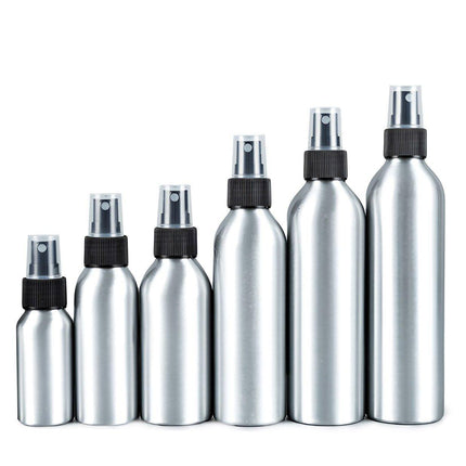 10pcs Travel Size Refillable Aluminum Spray Bottles Toner Cleaning Solution Mist