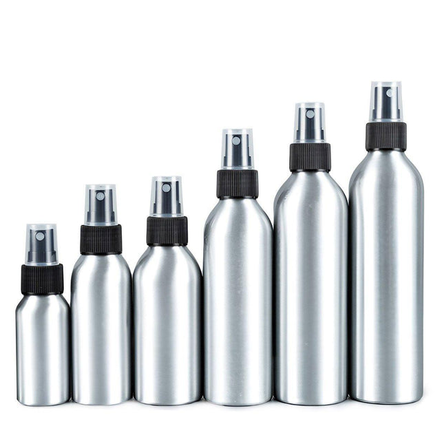 10pcs Travel Size Refillable Aluminum Spray Bottles Toner Cleaning Solution Mist