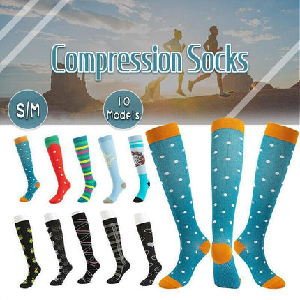 S/M Size Compression Socks Women Men Adult Medical Nursing Travel Stocking - Aimall