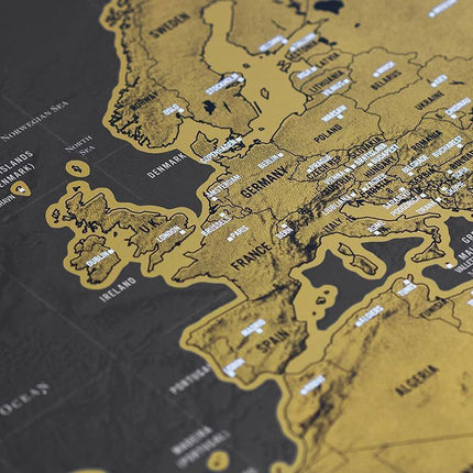 Deluxe Scratch off world Map Interactive large Poster Atlas Travel Decor Gift - Aimall