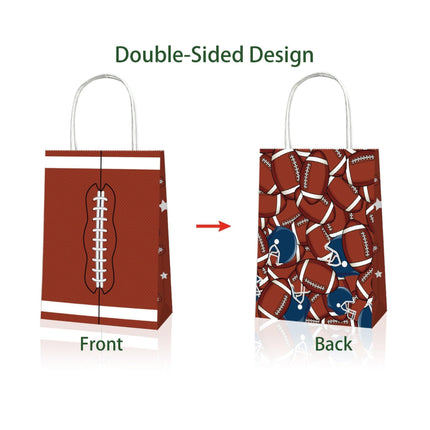 Rugby Themed Kraft Paper Tote Bags Durable 150g Kraft Paper for Sports Fans