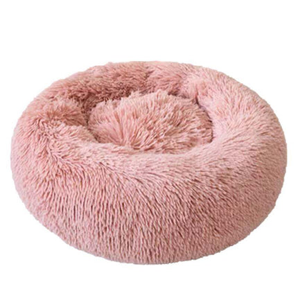 XL-80CM Dog Cat Pet Calming Bed Washable ZIPPER Cover Warm Soft Plush Round Sleeping - Aimall