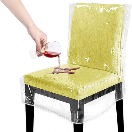 Elastic PVC Dining Chair Cushion Cover Universal Seat Protector with Backrest