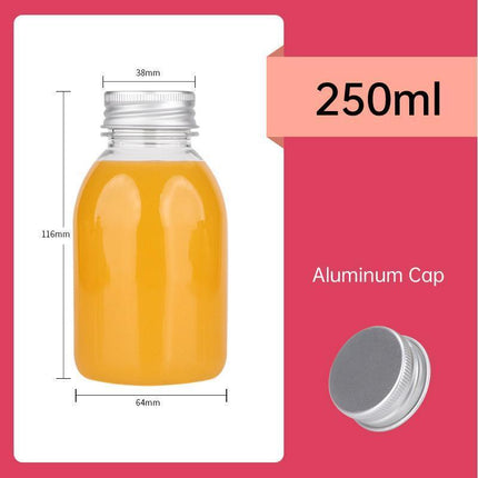 20pcs 250ml Reusable Plastic Juice Bottles 38mm Caliber Clear Beverage Container