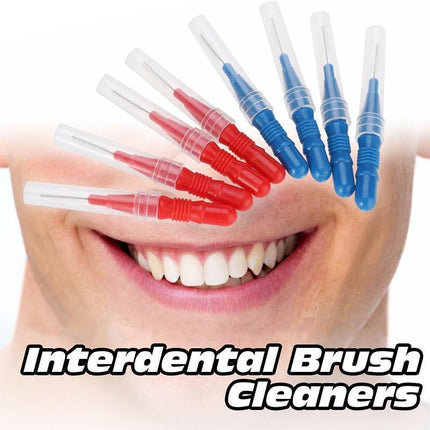 200PCS Interdental Brush Floss Sticks Tooth Floss Head Toothpick Cleaning New Red - Aimall