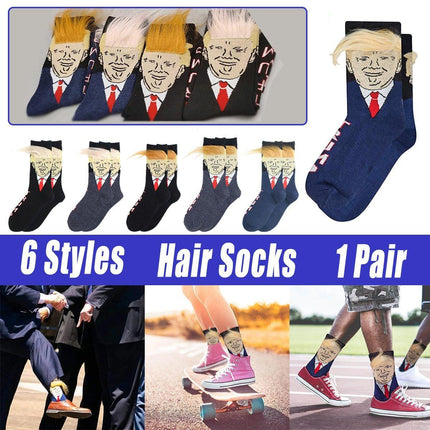 Unisex Fashion Hair Pattern Cotton Mid Calf Socks Trendy Design Comfortable Fit