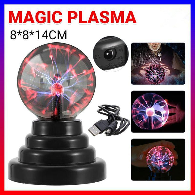 Magic Plasma Ball Touch USB Lamp Electric Globe Night Light Glass Lighting 14CM - Aimall