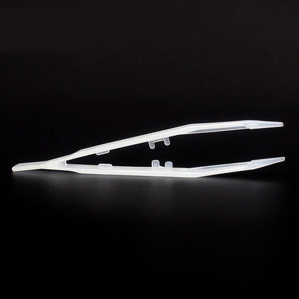 18cm Plastic Luminous Tweezer Feeding Tongs Straight for Reptile Feeder White