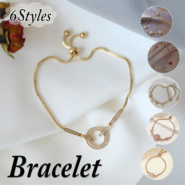 Luxury Zircon Rhinestone Round Bangle Bracelet for Women