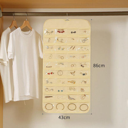 48 Pockets Jewelry Hanging Storage Organizer Holder Earring Display Pouch Bag - Aimall