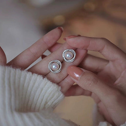 High Grade Elegant Pearl Earrings Fashion Jewelry Round Statement Earrings