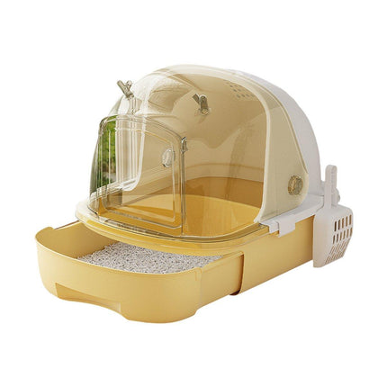 Large Fully Enclosed Cat Litter Box Drawer Type Easy Clean Cat Litter Pan Indoor