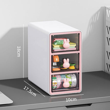 Transparent Rabbit Organizer Multi Compartment Desktop Storage Box Drawer Holder