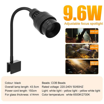 Fish Tank Clamp Light Special Focus Aquarium Lamp for Viewing Landscape Lighting