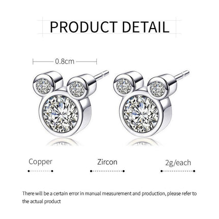 Elegant Zircon Stud Earrings for Women Sparkling Crystal Jewelry Fashion Gift