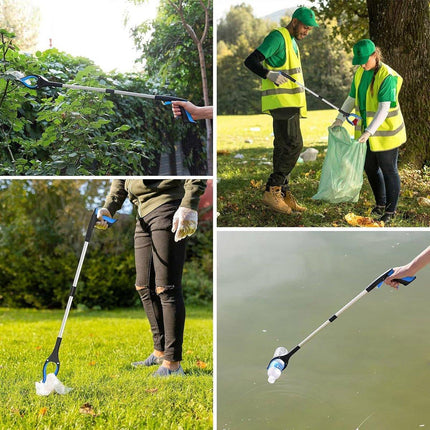 Folding Rubbish Picker Clip Hygiene Trash Grabber Long Handle Waste Cleaner Tool