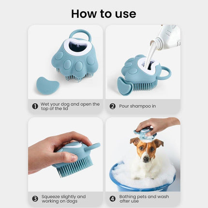 Silicone Bathing Brush Multifunctional Pet Hair Washing Brush Massage Scrubber