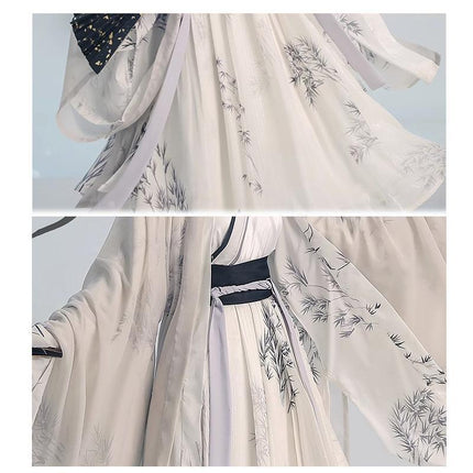 Hanfu Dress Women Ancient Chinese Traditional Fairy White Bamboo Costume Summer - Aimall