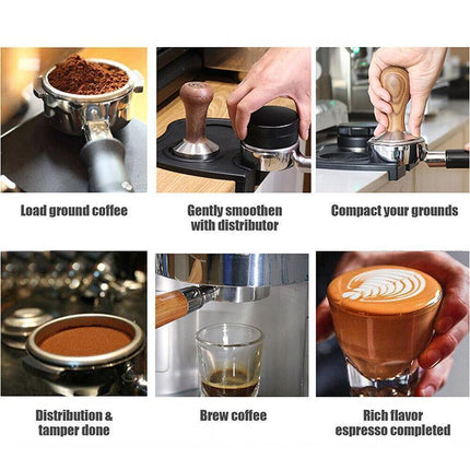 Double Slot Coffee Tamper Silicone Mat Tamping Holder Pad Corner Dropped Tools - Aimall