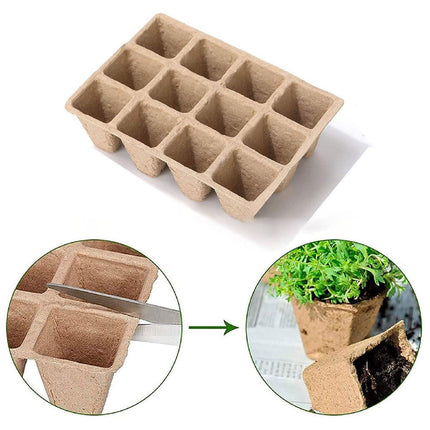 50pcs Disposable 12 Grid Seedling Tray Square Flowerpot Plug Starter Tray