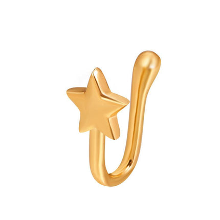 Ladies Fashion Clip-On Fake Nose Ring Cuff Non-Piercing African Style Nose Cuff - Aimall