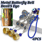 4PCS Evil Eye Butterfly Wind Chime Crystal Bell Hanging Ornament Car Decor