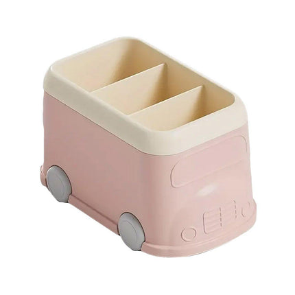 Cartoon Desktop Pen Holder Multi-Compartment Stationery Organizer Storage Box