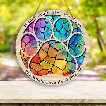 Pet Lover Gift Wall Hanging Wreath Decor Suncatcher for Bedroom Home Decoration