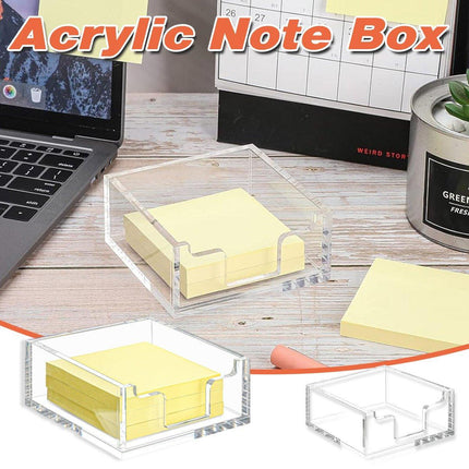 4 Inch Sticky Note Holder Clear Sticky Note Box Home Office Hotel Organization