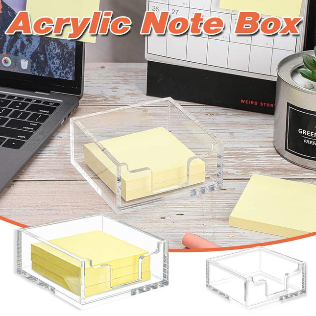 4 Inch Sticky Note Holder Clear Sticky Note Box Home Office Hotel Organization