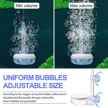 Quiet Bubble Stone Aerator Head Fish Tank Oxygen Pump Nano Air Disc Atomizer