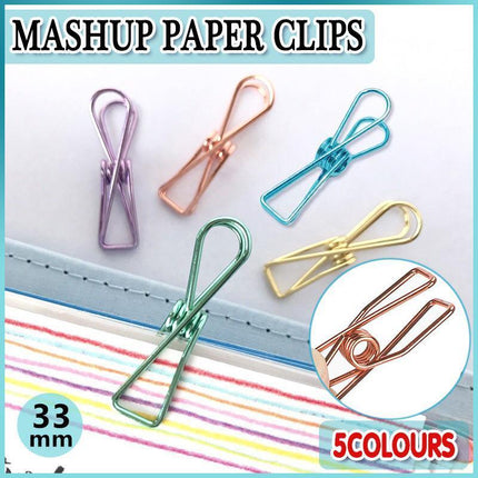 10X Spring Paperclips Metal Wire Hollow Out Clips 33mm Mini Binder Paper Clip - Aimall