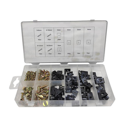 170X Universal Car U Clip Nut Screw Kit Vehicle Bumper Dash Door Panel Interior - Aimall
