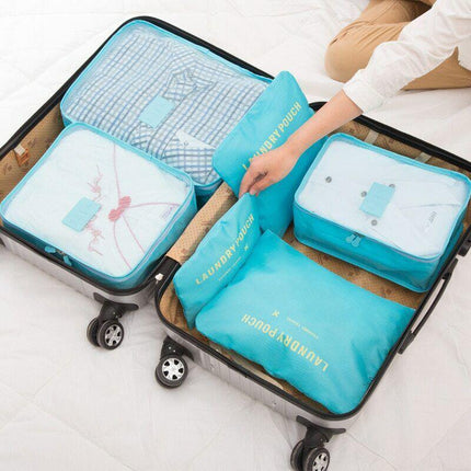 6PCS/Set Suitcase Storage Bags Luggage Organiser Clothes Packing Travel Cubes - Aimall