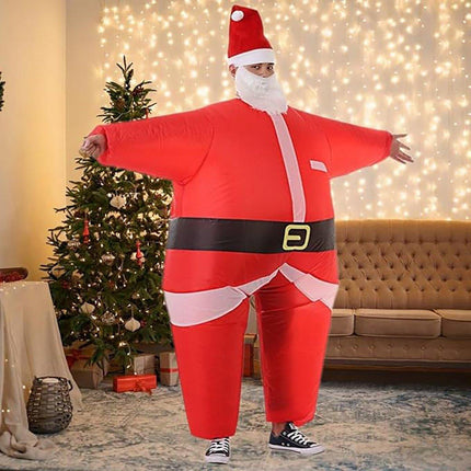 Inflatable Santa Claus Costume Party Event Performance Outfit for Grown-ups and Kids